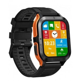 orologio maxcom fw65 titan pro orange ip 69 ampio display a colori da 1,7 hd, pressione arteriosa e risposte alle chiamate, noti