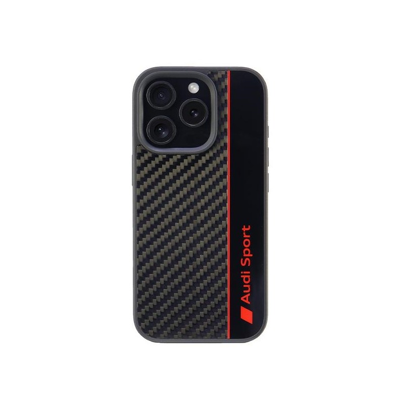 cover audi iphone 16 pro effetto carbonio nera