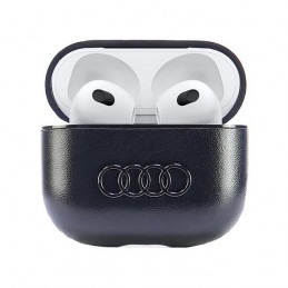 cover bmw airpods 3° generazione irivestito in pelle blu