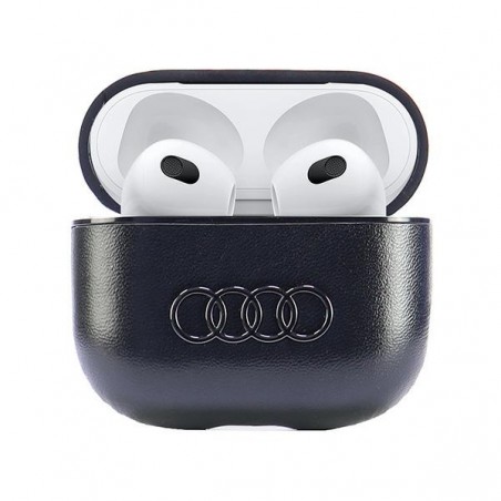 cover bmw airpods 3° generazione irivestito in pelle blu