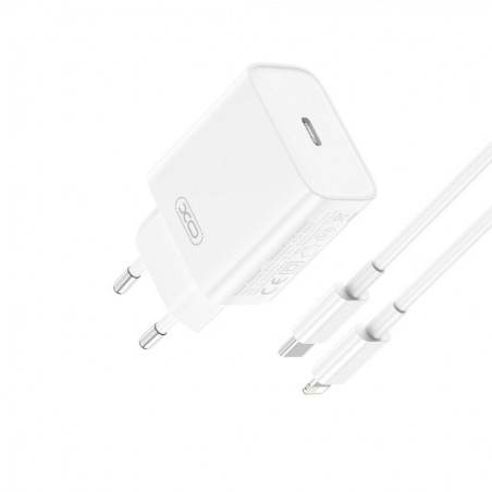 caricabatterie usb 20W con cavo lightning  bianco
