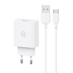 caricabatterie usb completo di cavo usb-c 18W bianco