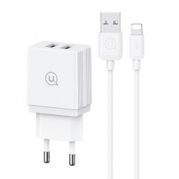 caricabatterie  doppia usb18w completo di cavo lighting bianco