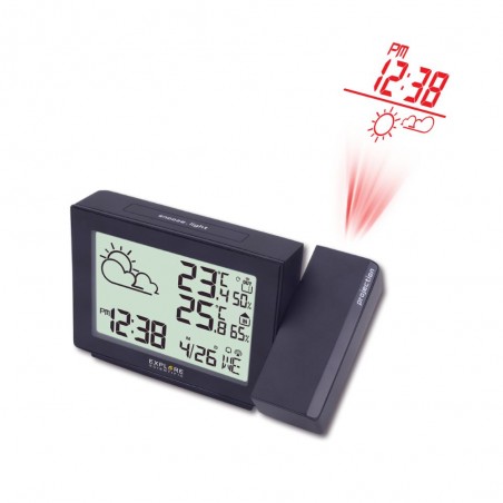 Orologio a proiezione con meteo Radiocontrollato
 barometro
Visualizzazione temperatura interna ed esterna con sensore