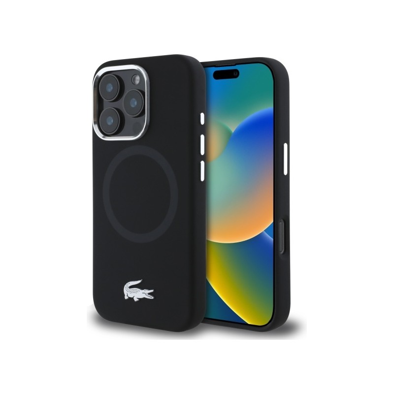 cover lacoste iphone 16 pro max nera magsafe compatibile