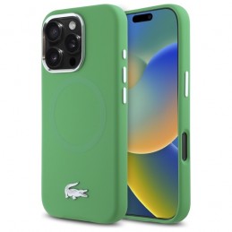 cover lacoste iphone 16 pro verde magsafe compatibile