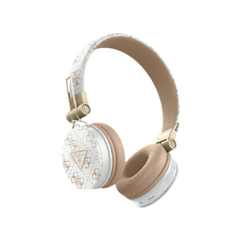 cuffia guess bluetooth con microfono bianca - beige con enc
