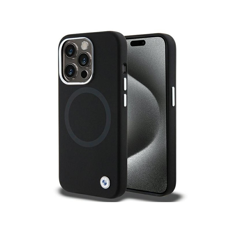 cover bmw iphone 15 pro max silicone nero magsafe compatibile