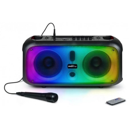 party speaker bluetooth potenza massima 200 Watt con doppio woofer led multicolor microfono telecomando  incluso