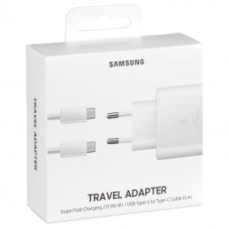 caricabatterie originale samsung usb-c 45 watt completo di cato usbc/usbc confezione blister