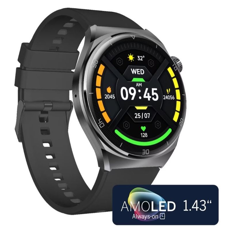 smartwatch Display AMOLED da 1,43", Bluetooth versione 5.3, IP67, modalità sport/100+, assistente vocale, vibrazione, display me