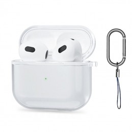 cover per airpods 3 trasparente con moschettone