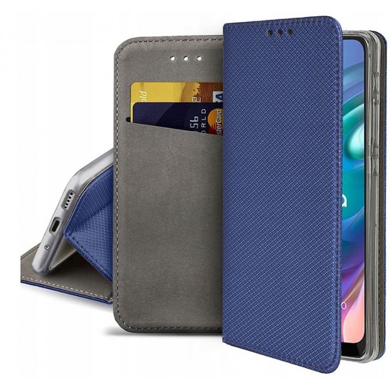 custodia book magnetica per motorola e13 blu