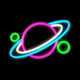 led wall neon sturn multicolor usb dimensioni 400x16x275