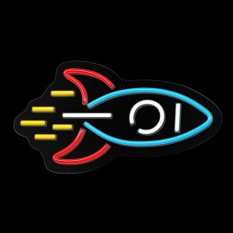 led wall neon missile multicolor connettore usb con regolatore di intensita' dimensioni 230x20x420