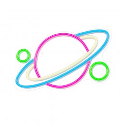 led wall neon saturn multicolor connettore usb con regolatore di intensita' dimensioni 400x16x275