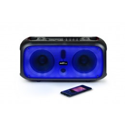 party speaker bluetooth potenza massima 200 Watt con doppio woofer led multicolor microfono telecomando  incluso
