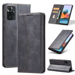 custodia a libro samsung a12 con porta carte di credito chiusura magnetica nera