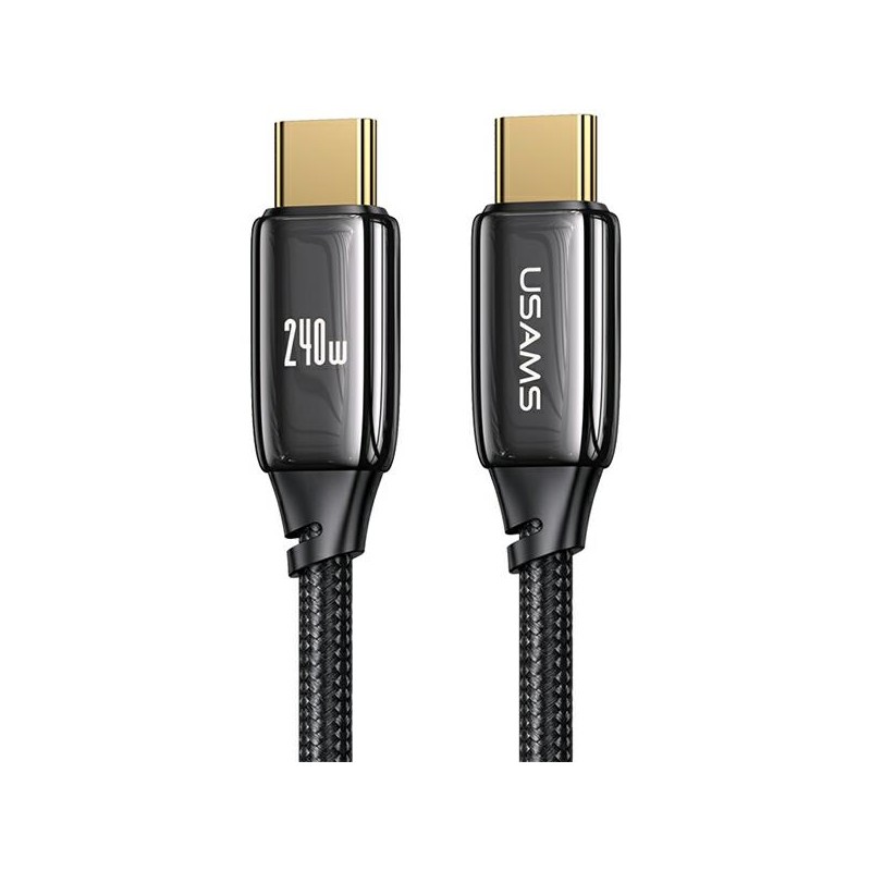 cavo dati usb-c /  usb-c 100cm 240 watt nero antistrappo