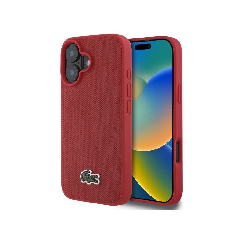 cover lacoste iphone 16 rossa magsafe compatibile
