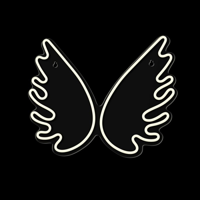 led wall neon ali angelo colore bianco caldo connettore usb dimensioni 395 x 16 x 325