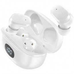 auricolare vivavoce bluetooth doppio  con base di ricarica bianco in ear con lcd