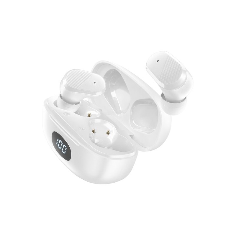 auricolare vivavoce bluetooth doppio  con base di ricarica bianco in ear con lcd
