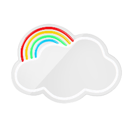 led wall neon nuvola a specchio multicolor connettore usb con regolatore di intensita' dimensioni 222 x 18 x 420