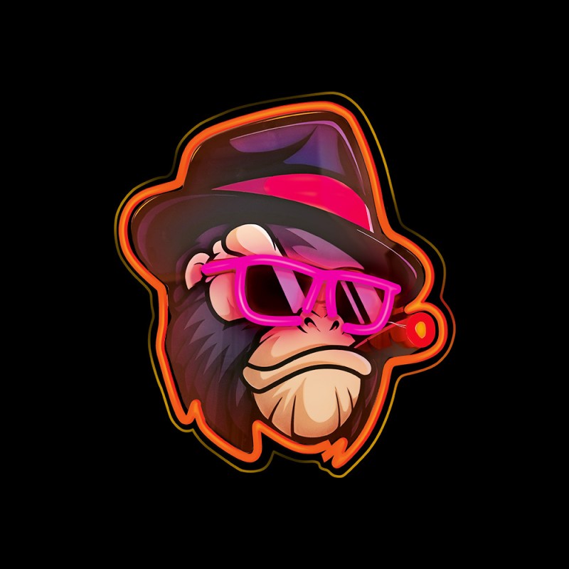 led wall neon monkey multicolor connettore usb con regolatore di intensita' dimensioni 580 x 18 x 250