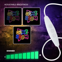 led wall neon game room multicolor connettore usb con regolatore di intensita' dimensioni 400x16x275