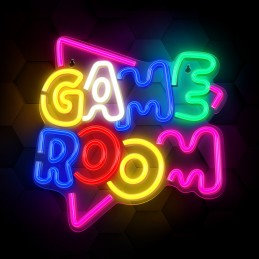 led wall neon game room multicolor connettore usb con regolatore di intensita' dimensioni 400x16x275