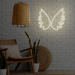 led wall neon ali angelo colore bianco caldo connettore usb dimensioni 
395 x 16 x 325