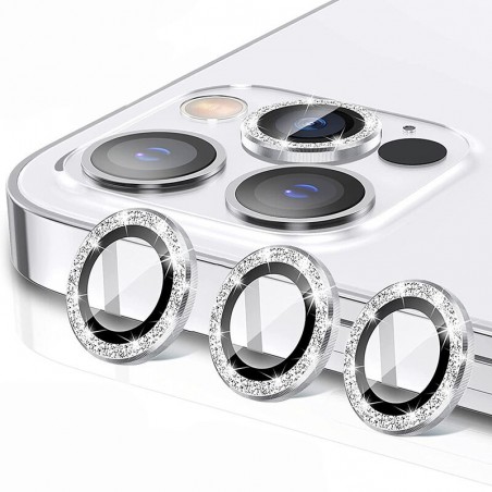 anello protettivo per fotocamere iphone 15 pro / 15 pro max diamond silver
