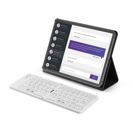 tastiera bluetooth universale bianca pieghevole
