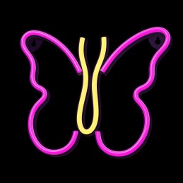 led wall neon butterfly colore giallo e purple caldo connettore usb dimensioni 190 x 19 x 225