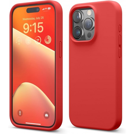 cover  silicone iphone 15 pro rossa