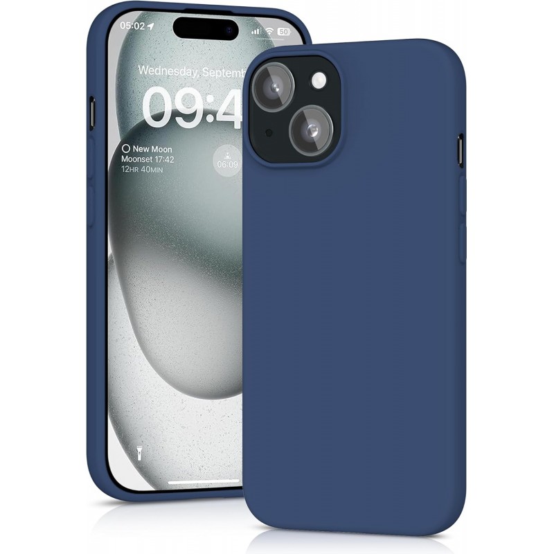 cover  silicone iphone 15 plus blu