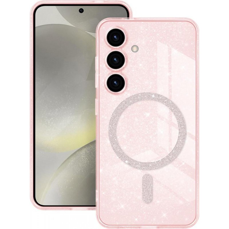 cover glitter s24 ultra silver magsafe compatibili