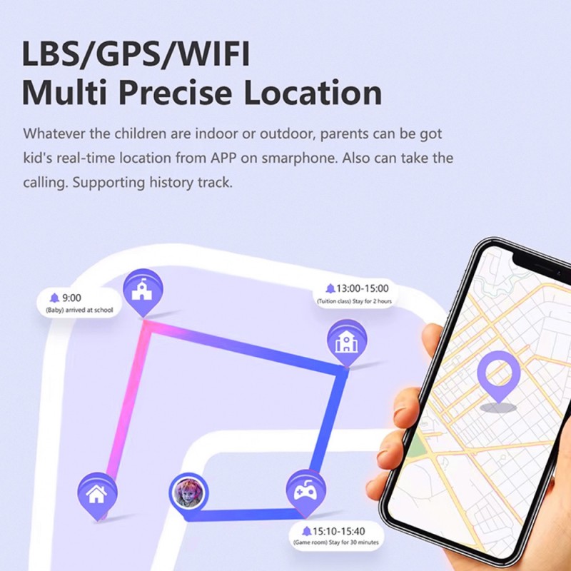 Smartwatch kids con gps e sim 4g sos l'App SeTracker2 permette ai genitori di monitorare il bambino