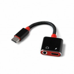 adattatore da usb-c a jack 3,mm con connetore di rcartica usb-c nero