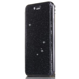 book iphone 7 / 8 plus con porta carte di credito chiusura magnetica black glitter