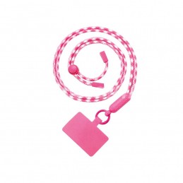 laccio portatelefono universale da collo rosa bianco
