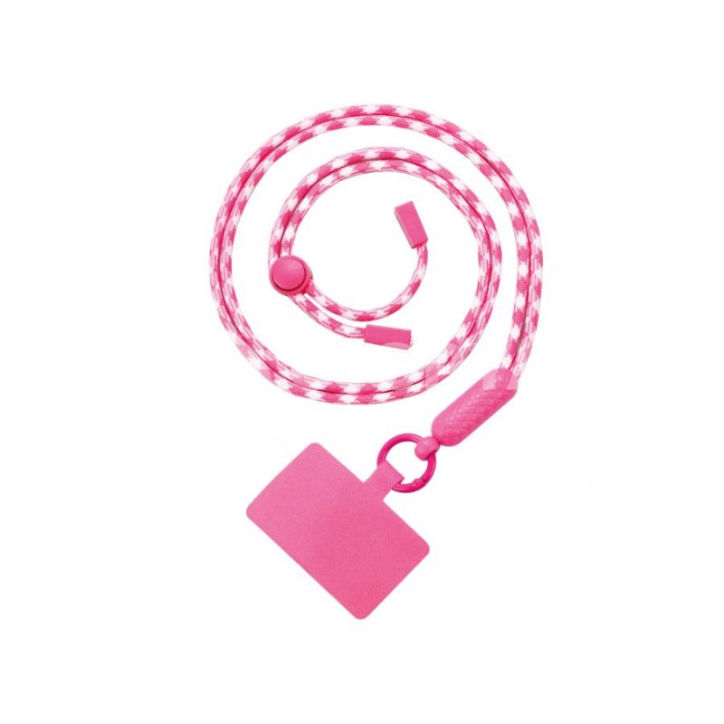 laccio portatelefono universale da collo rosa bianco