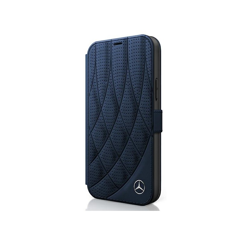 book mercedes benz vera pelle iphone 12 / 120 pro blu