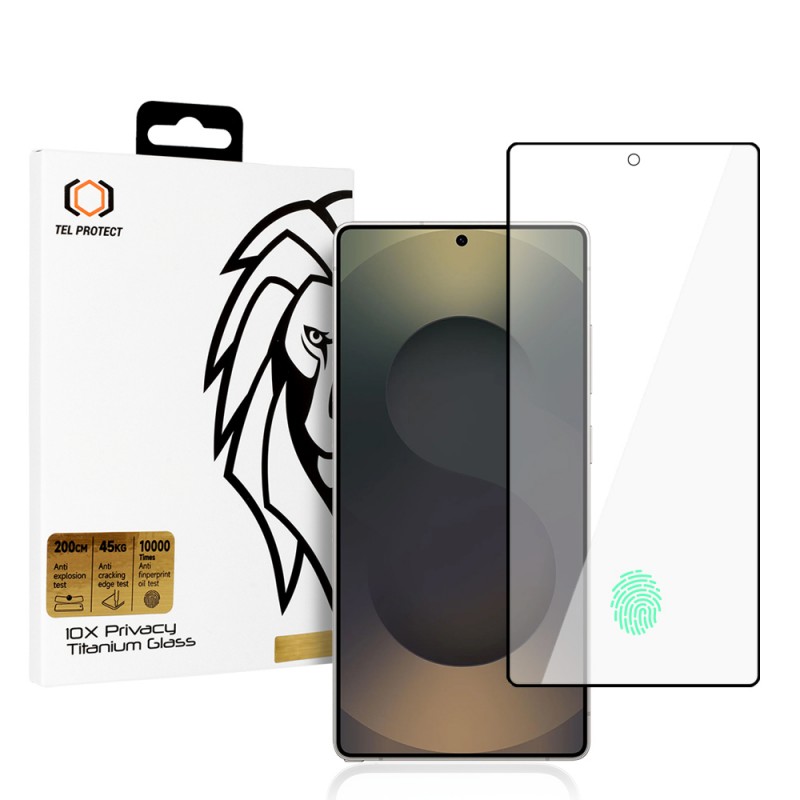 vetro temperato privacy samsung s25  ultra full glue con funzione impronta digitale