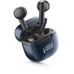 auricolare vivavoce bluetooth doppio  con base di ricarica nero e indicatore led