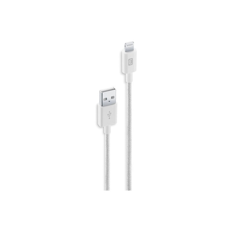 cavo dati 150 cm usb -  lighting cavo telato bianco