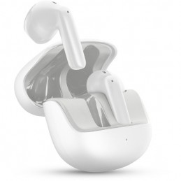 auricolare vivavoce bluetooth doppio  con base di ricarica bianco enc