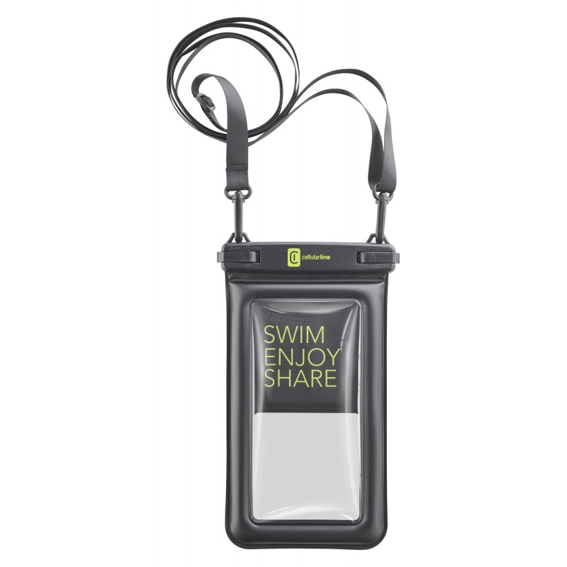custodia waterproof  sino a 6,7" ipx8 nera con laccio da collo resistente sino a 20mt galleggiante