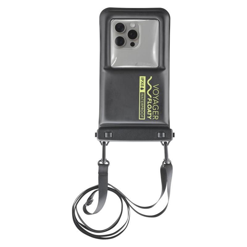 custodia waterproof  sino a 6,7" ipx8 nera con laccio da collo resistente sino a 20mt galleggiante